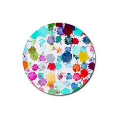 Colorful Diamonds Dream Rubber Coaster (round)  by DanaeStudio