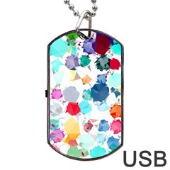 Colorful Diamonds Dream Dog Tag Usb Flash (one Side)