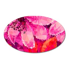 Geometric Magenta Garden Oval Magnet