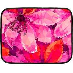 Geometric Magenta Garden Double Sided Fleece Blanket (mini)  by DanaeStudio