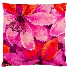 Geometric Magenta Garden Large Flano Cushion Case (two Sides) by DanaeStudio