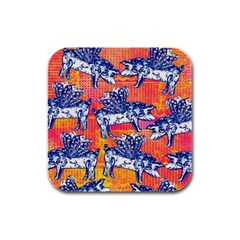 Little Flying Pigs Rubber Square Coaster (4 Pack)  by DanaeStudio