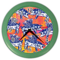 Little Flying Pigs Color Wall Clocks by DanaeStudio