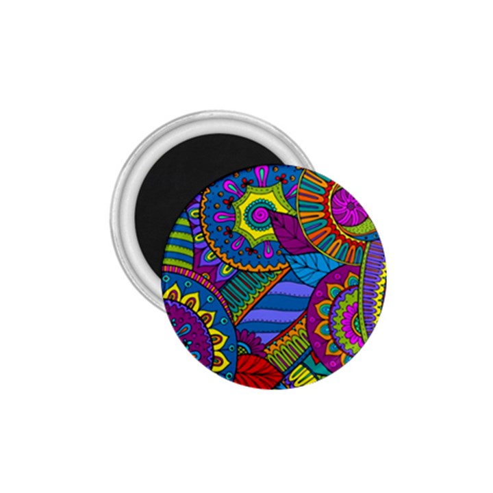 Pop Art Paisley Flowers Ornaments Multicolored 1.75  Magnets