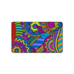 Pop Art Paisley Flowers Ornaments Multicolored Magnet (name Card) by EDDArt