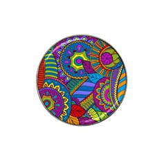 Pop Art Paisley Flowers Ornaments Multicolored Hat Clip Ball Marker (4 Pack) by EDDArt