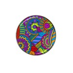 Pop Art Paisley Flowers Ornaments Multicolored Hat Clip Ball Marker (4 pack) Front