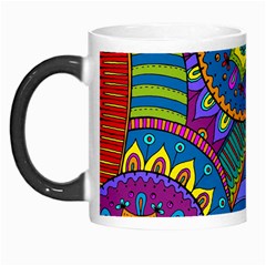 Pop Art Paisley Flowers Ornaments Multicolored Morph Mugs