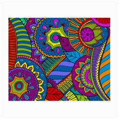 Pop Art Paisley Flowers Ornaments Multicolored Small Glasses Cloth by EDDArt