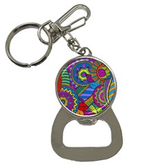 Pop Art Paisley Flowers Ornaments Multicolored Bottle Opener Key Chains by EDDArt