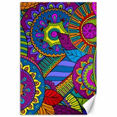 Pop Art Paisley Flowers Ornaments Multicolored Canvas 20  X 30   by EDDArt