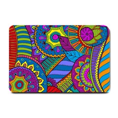 Pop Art Paisley Flowers Ornaments Multicolored Small Doormat 