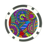 Pop Art Paisley Flowers Ornaments Multicolored Poker Chip Card Guards Front