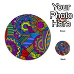 Pop Art Paisley Flowers Ornaments Multicolored Multi-purpose Cards (Round)  Front 1