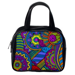 Pop Art Paisley Flowers Ornaments Multicolored Classic Handbags (one Side) by EDDArt