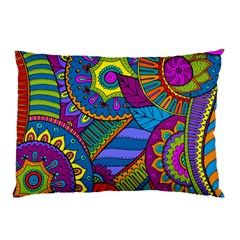 Pop Art Paisley Flowers Ornaments Multicolored Pillow Case by EDDArt