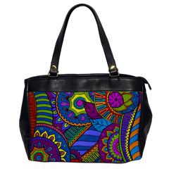 Pop Art Paisley Flowers Ornaments Multicolored Office Handbags