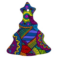 Pop Art Paisley Flowers Ornaments Multicolored Christmas Tree Ornament (2 Sides) by EDDArt