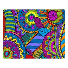 Pop Art Paisley Flowers Ornaments Multicolored Double Sided Flano Blanket (Large) 