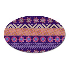 Colorful Winter Pattern Oval Magnet by DanaeStudio