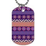 Colorful Winter Pattern Dog Tag (One Side) Front