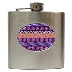 Colorful Winter Pattern Hip Flask (6 Oz) by DanaeStudio