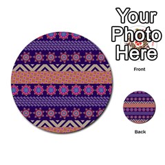 Colorful Winter Pattern Multi-purpose Cards (round) 