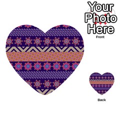 Colorful Winter Pattern Multi-purpose Cards (heart)  by DanaeStudio