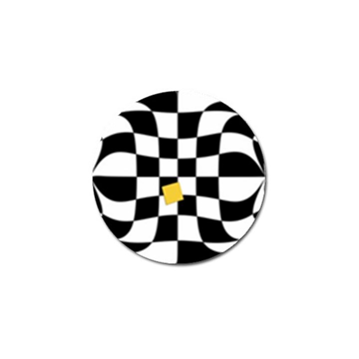 Dropout Yellow Black And White Distorted Check Golf Ball Marker (4 pack)