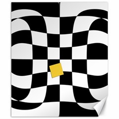 Dropout Yellow Black And White Distorted Check Canvas 8  X 10  by designworld65