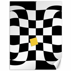 Dropout Yellow Black And White Distorted Check Canvas 36  X 48   by designworld65