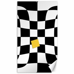 Dropout Yellow Black And White Distorted Check Canvas 40  X 72  