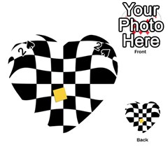 Dropout Yellow Black And White Distorted Check Playing Cards 54 (heart)  by designworld65