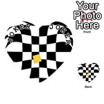 Dropout Yellow Black And White Distorted Check Playing Cards 54 (Heart)  Front - Joker1