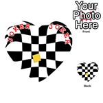 Dropout Yellow Black And White Distorted Check Playing Cards 54 (Heart)  Front - Joker2