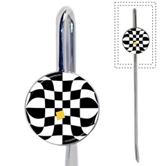 Dropout Yellow Black And White Distorted Check Book Mark by designworld65