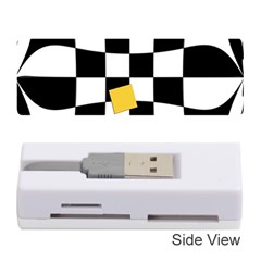 Dropout Yellow Black And White Distorted Check Memory Card Reader (stick)  by designworld65