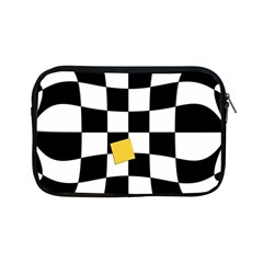 Dropout Yellow Black And White Distorted Check Apple Ipad Mini Zipper Cases by designworld65