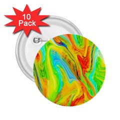 Happy Multicolor Painting 2.25  Buttons (10 pack) 