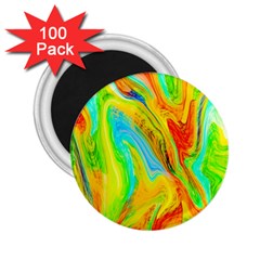 Happy Multicolor Painting 2 25  Magnets (100 Pack)  by designworld65