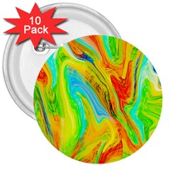 Happy Multicolor Painting 3  Buttons (10 pack) 