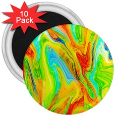 Happy Multicolor Painting 3  Magnets (10 pack) 