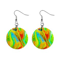 Happy Multicolor Painting Mini Button Earrings