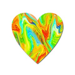 Happy Multicolor Painting Heart Magnet