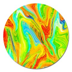 Happy Multicolor Painting Magnet 5  (Round)