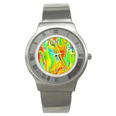 Happy Multicolor Painting Stainless Steel Watch by designworld65