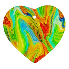 Happy Multicolor Painting Heart Ornament (2 Sides)