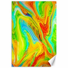 Happy Multicolor Painting Canvas 12  x 18  