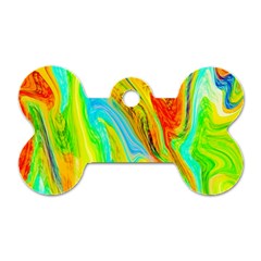 Happy Multicolor Painting Dog Tag Bone (Two Sides)