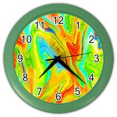 Happy Multicolor Painting Color Wall Clocks by designworld65